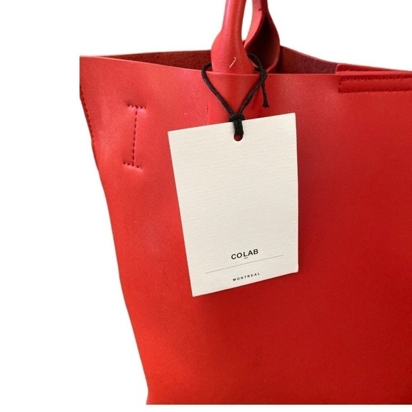 Co-lab bag Colab Christopher kon vegan Leather satchel tote Red NWT - Picture 4 of 10